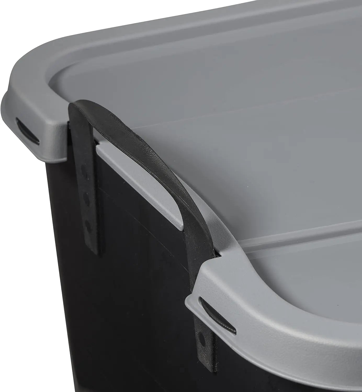 Multi Purpose 55 Quart Stackable Storage Container with Secure Snapping Lids and Built In Handle for Home Organization