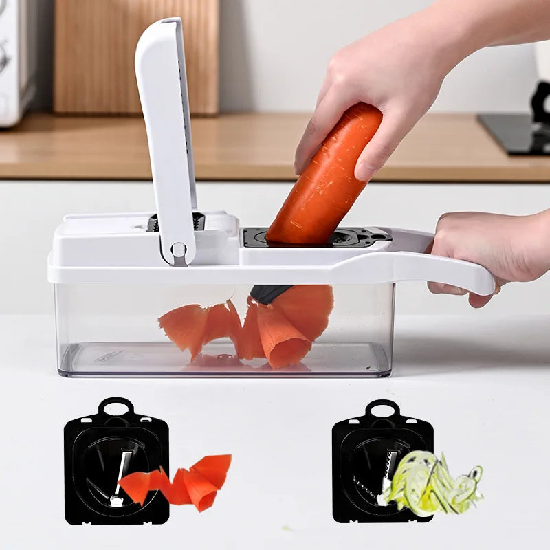 26 piece set of multifunctional vegetable slicer, kitchen cutting utensil, onion slicer, dicer.