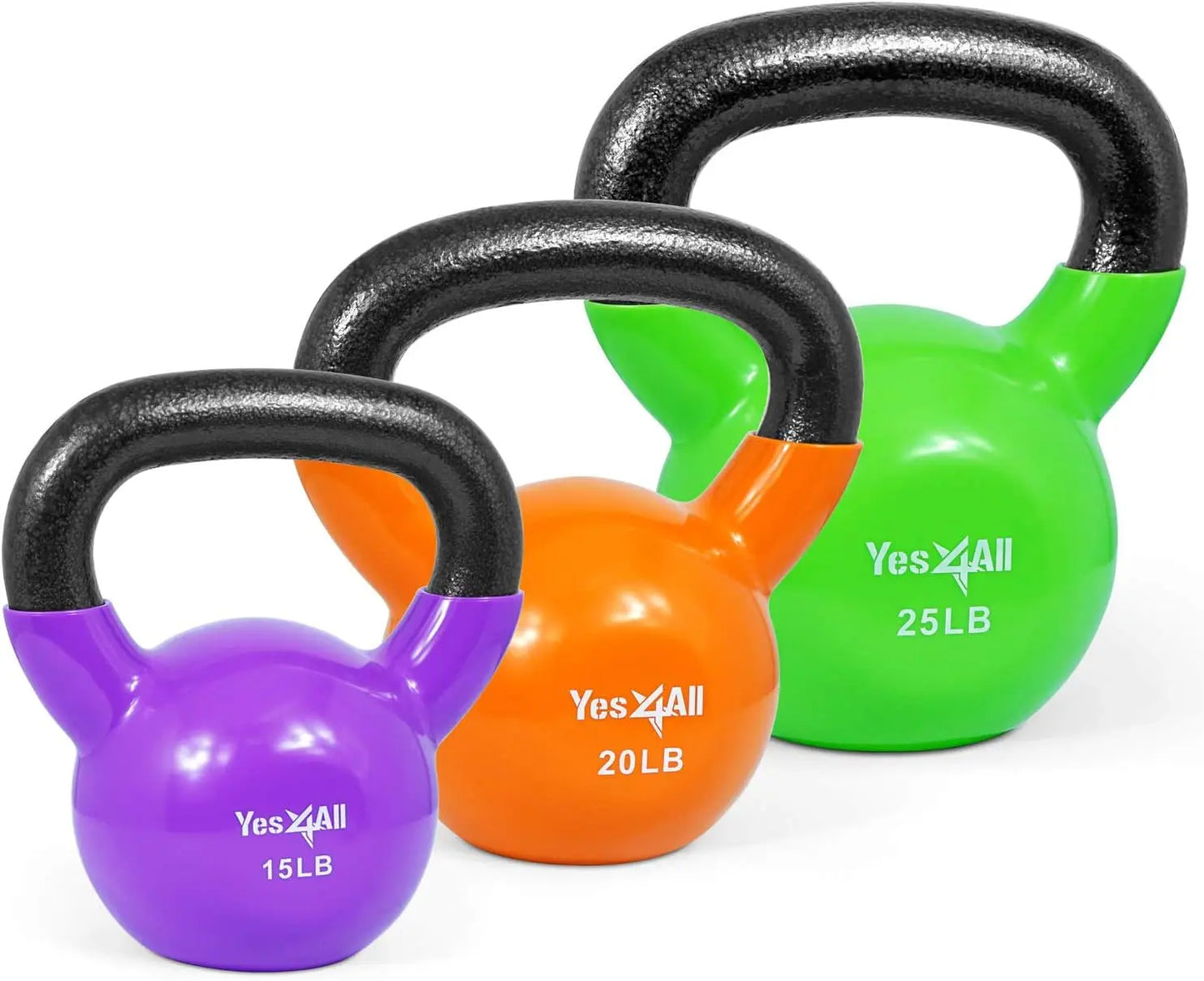 Kettlebell Set Vinyl Coated Weights Combo for Full Body Workout