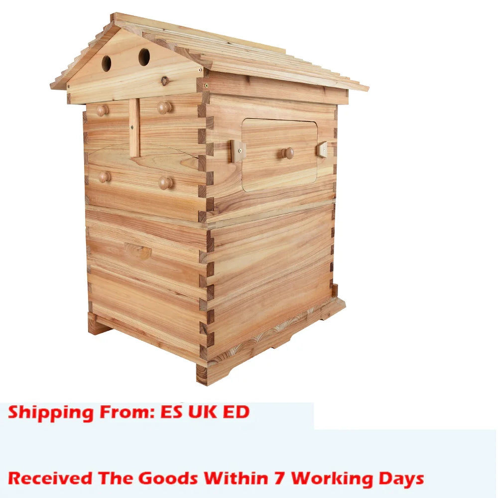 Automatic Wooden Bee Hive House with 7 Nest