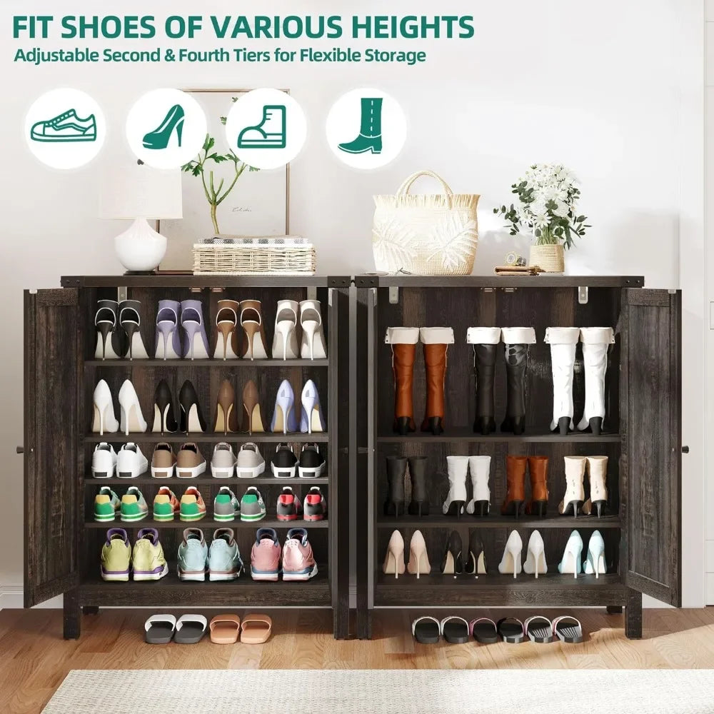 Farmhouse Style 5-Tier Shoe Storage Cabinet