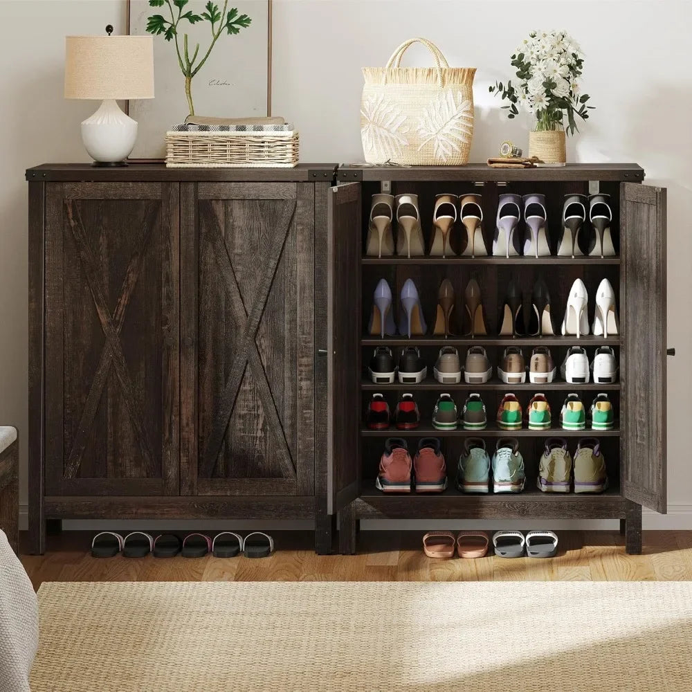 Farmhouse Style 5-Tier Shoe Storage Cabinet