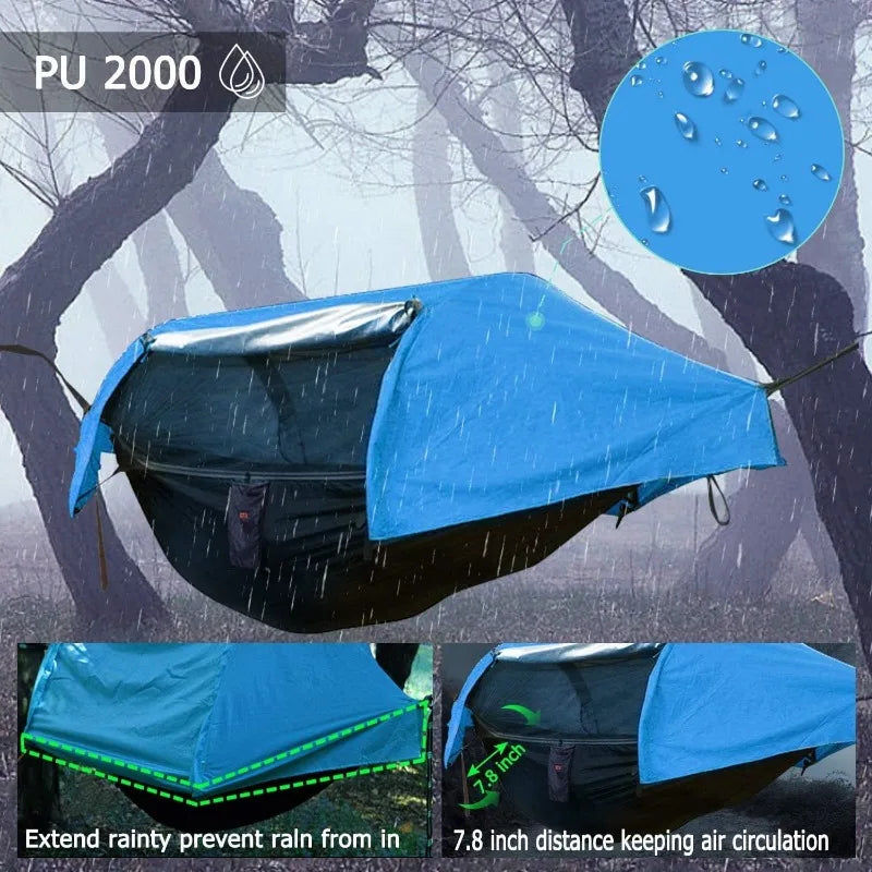 440Lbs Camping Hammock with Mosquito Net and Rainfly Cover,2 Persons Lightweight