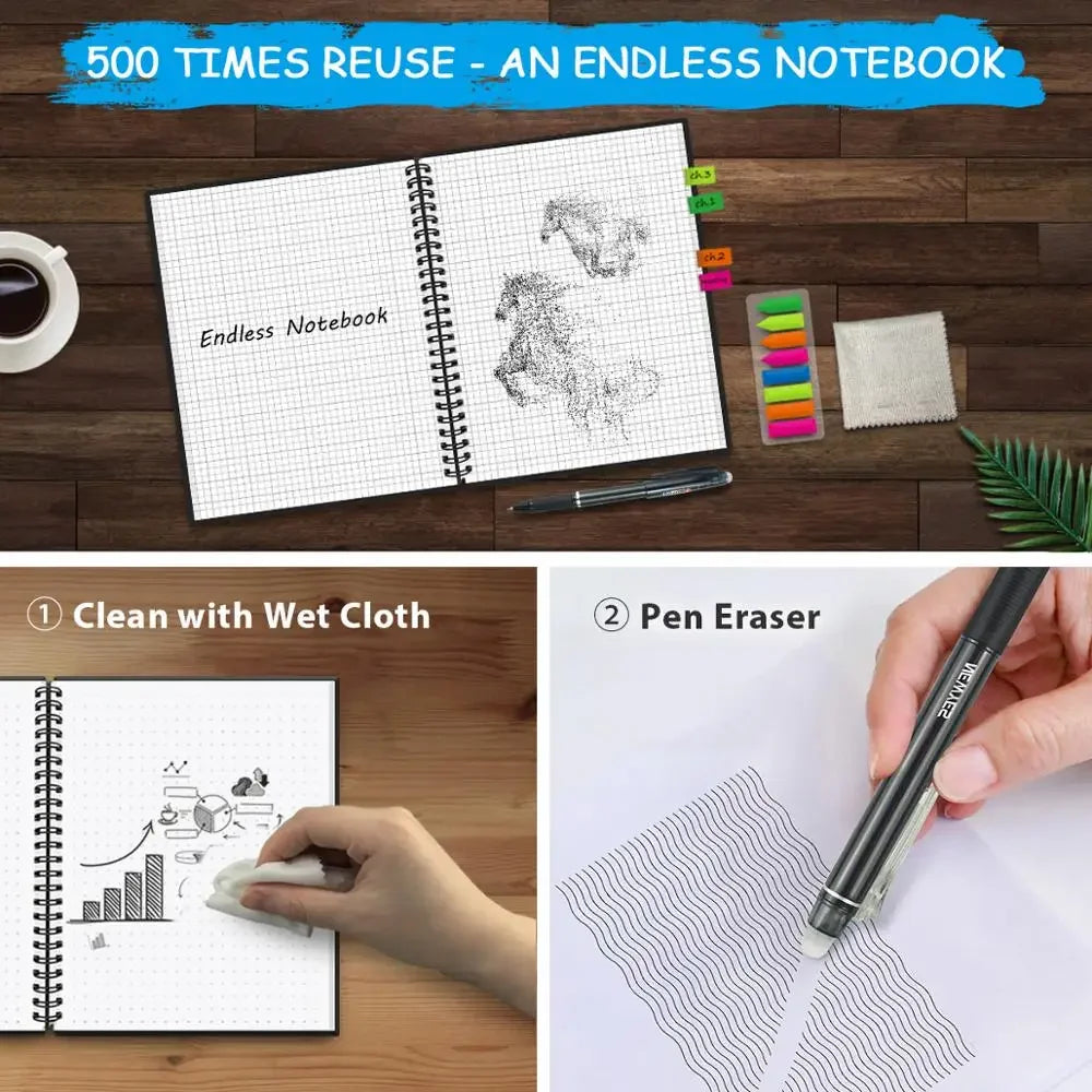 Reusable Erasable Waterproof Notebook