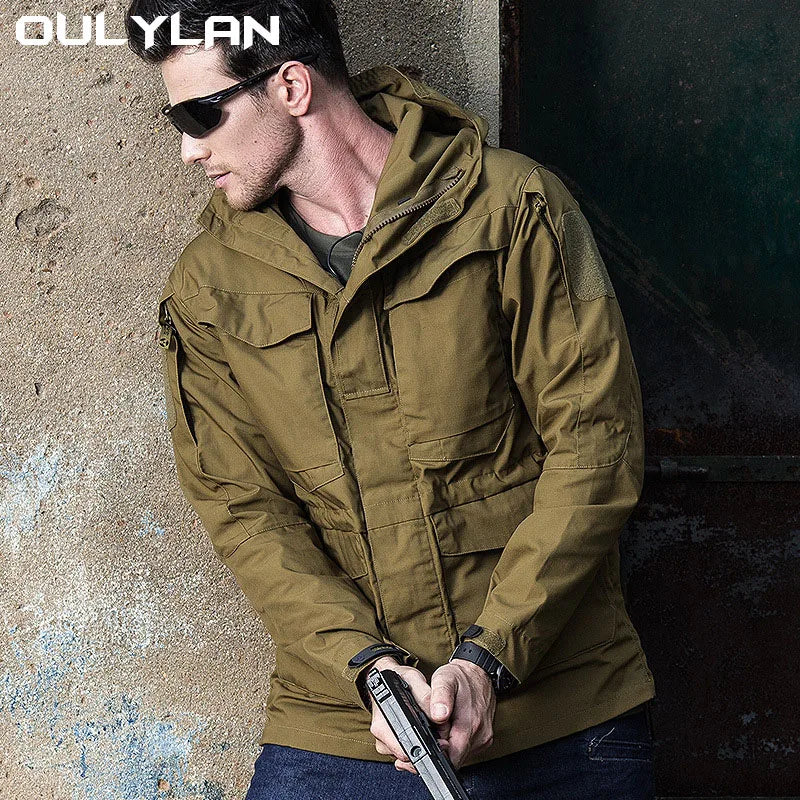 Tactical Coat Men's Jackets Autumn/Winter Outdoor Waterproof Windbreaker Mid length