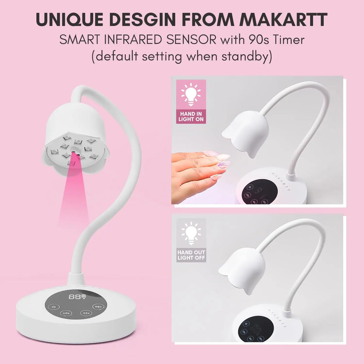 UV Nail Lamp Luminoza 10W Rechargeable LED Light with Sensor for Acrylic Nail Extension Flash Cure, Portable Gel Polish
