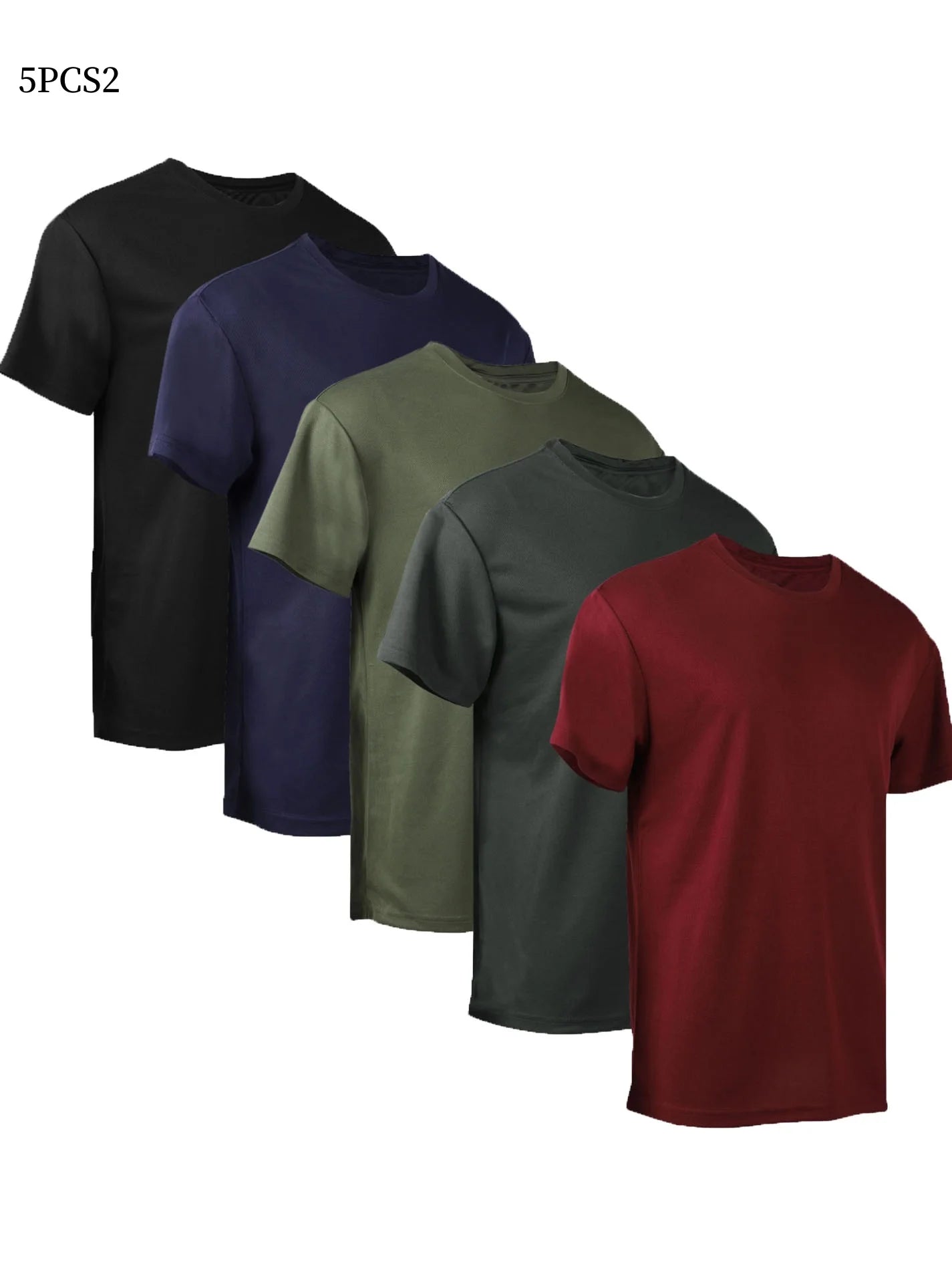 Five piece men's quick drying short sleeved shirts