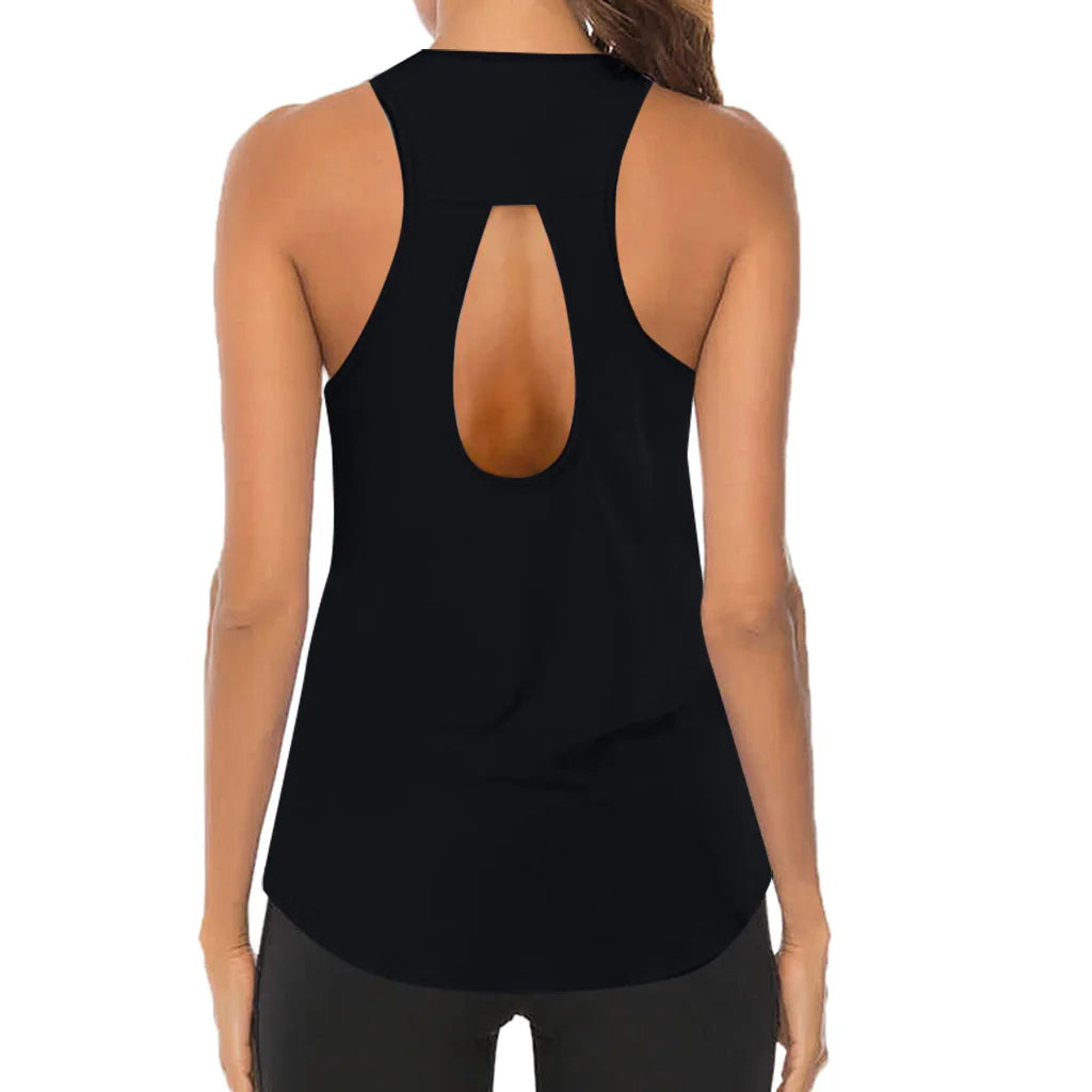 Women Yoga Tops Loose Thin Sport Breathable Sleeveless T-shirt