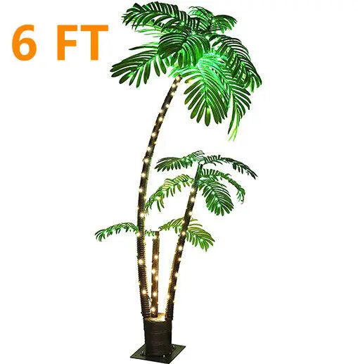 US 6FT LED Lighted Artificial Palm Tree Outdoor Decor