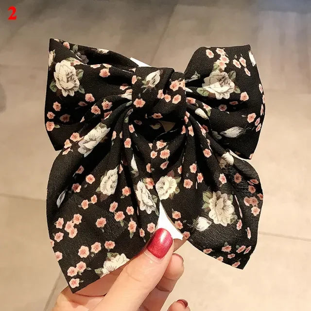 Girls Oversized Bow Knot Hairgrips Linen Barrette Hair Clip Ponytail Women Elegant Headwear Hairpins Red White Accessory