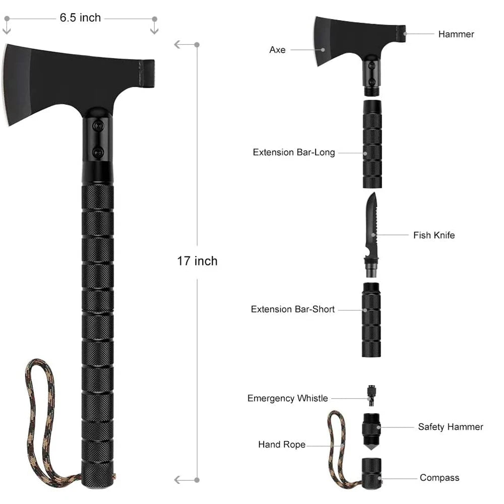 Multi-function Survival Axe, Portable Foldable Tactical Tomahawk